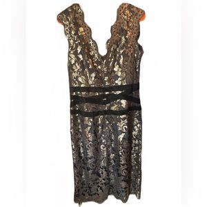 NWT Tadashi Shoji Gold Cocktail Dress 14